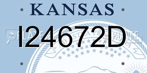 I24672D Kansas License Plate
