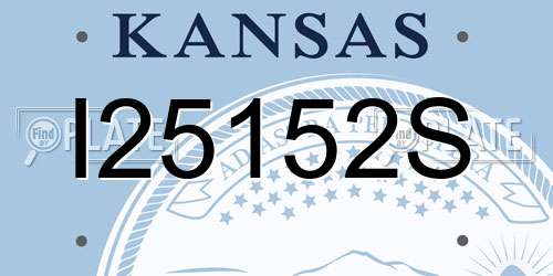 I25152S Kansas License Plate