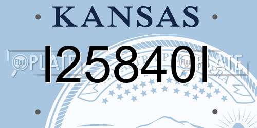 I25840I Kansas License Plate