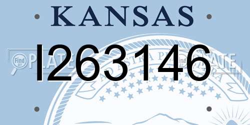 I263146 Kansas License Plate