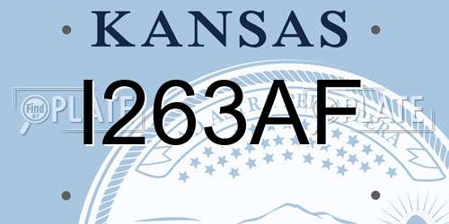 I263AF Kansas License Plate