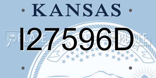 I27596D Kansas License Plate