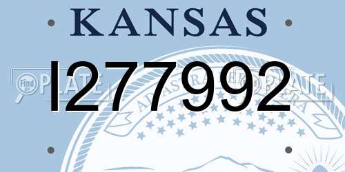 I277992 Kansas License Plate