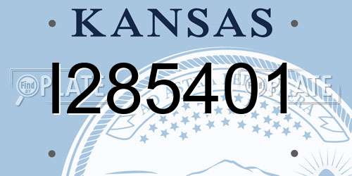 I285401 Kansas License Plate
