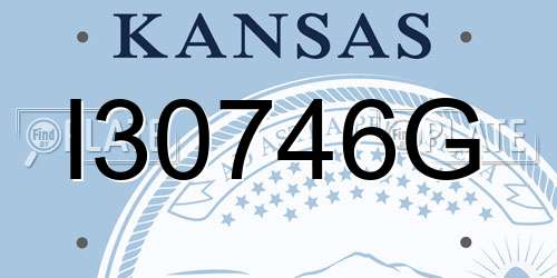 I30746G Kansas License Plate
