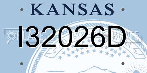 I32026D Kansas License Plate