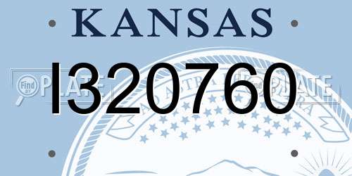 I320760 Kansas License Plate