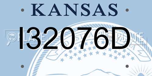I32076D Kansas License Plate