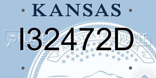 I32472D Kansas License Plate