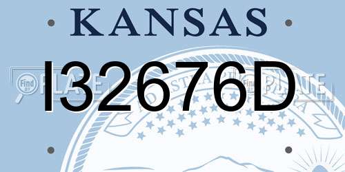 I32676D Kansas License Plate
