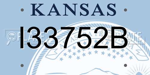 I33752B Kansas License Plate