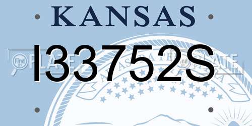 I33752S Kansas License Plate