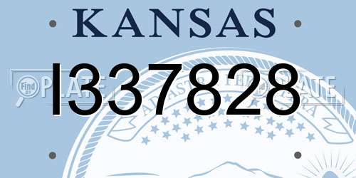 I337828 Kansas License Plate
