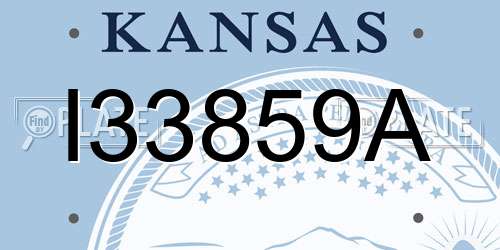 I33859A Kansas License Plate