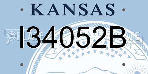 I34052B Kansas License Plate