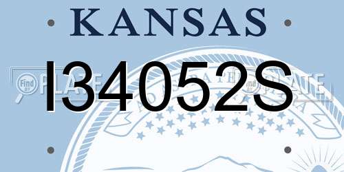 I34052S Kansas License Plate