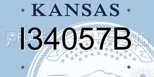 I34057B Kansas License Plate
