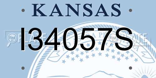 I34057S Kansas License Plate
