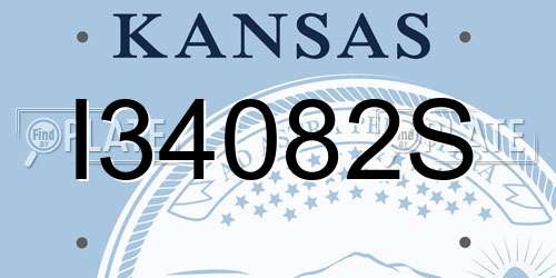 I34082S Kansas License Plate