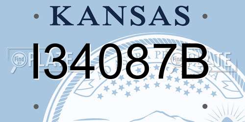 I34087B Kansas License Plate