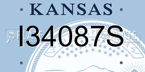 I34087S Kansas License Plate
