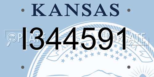 I344591 Kansas License Plate