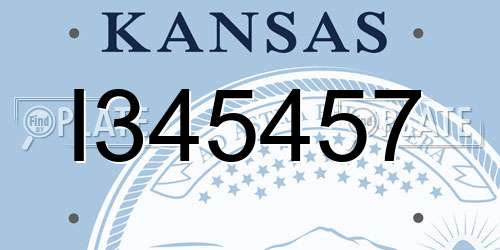 I345457 Kansas License Plate