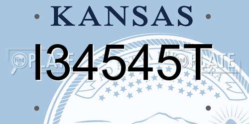 I34545T Kansas License Plate