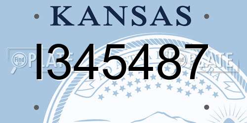 I345487 Kansas License Plate