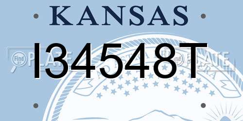 I34548T Kansas License Plate