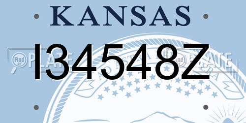 I34548Z Kansas License Plate