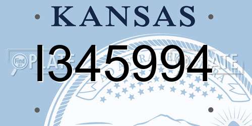 I345994 Kansas License Plate