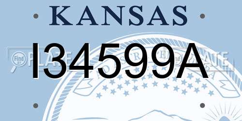I34599A Kansas License Plate