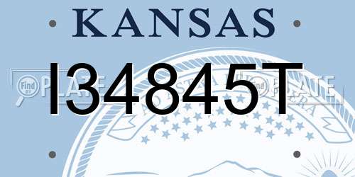 I34845T Kansas License Plate
