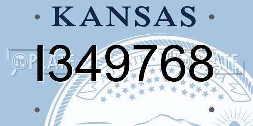 I349768 Kansas License Plate