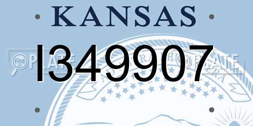 I349907 Kansas License Plate