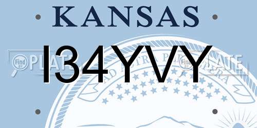 I34YVY Kansas License Plate