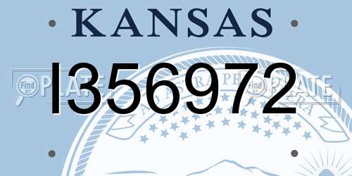 I356972 Kansas License Plate