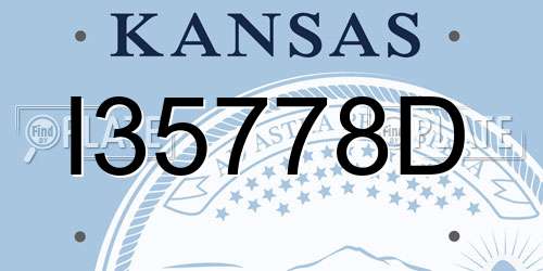I35778D Kansas License Plate
