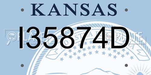 I35874D Kansas License Plate
