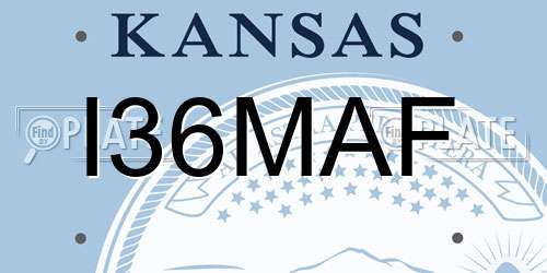 I36MAF Kansas License Plate