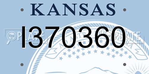 I370360 Kansas License Plate
