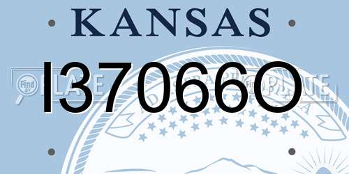 I37066O Kansas License Plate