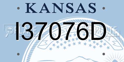 I37076D Kansas License Plate