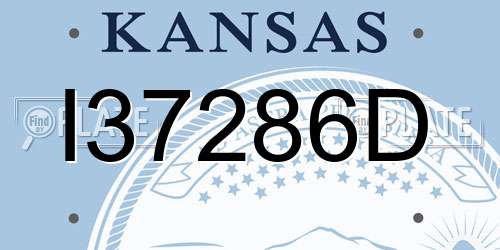 I37286D Kansas License Plate