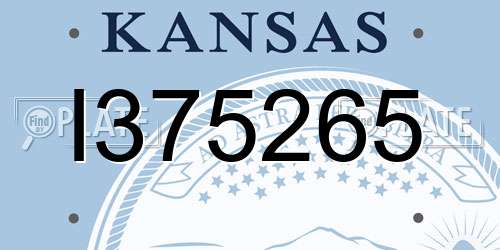 I375265 Kansas License Plate