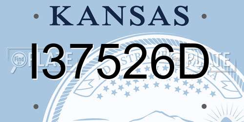 I37526D Kansas License Plate