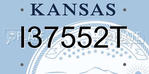 I37552T Kansas License Plate