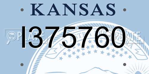 I375760 Kansas License Plate