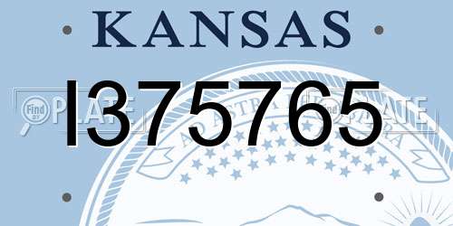 I375765 Kansas License Plate